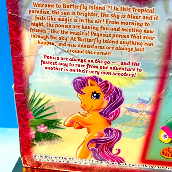 MY LITTLE PONY G3 NWT VTG 2004 BUTTERFLY ISLAND SCOOTIN ALONG WITH SCOOTALOO - Picture 15 of 16